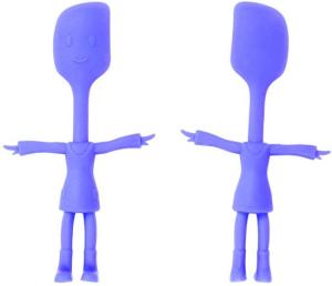 China Cute Smile Face Silicone Mini Spatula With Stainless Steel Insert wholesale