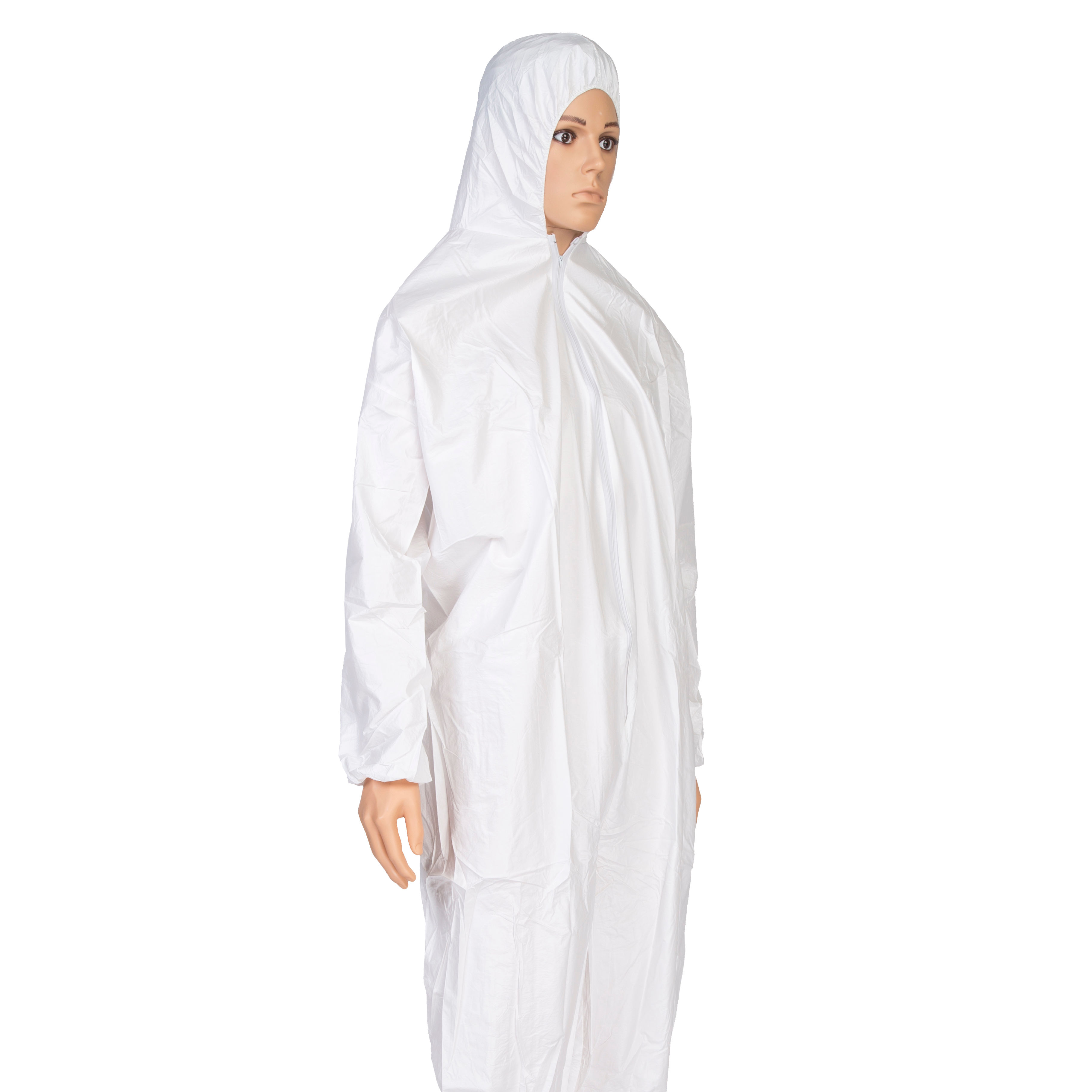 Hazmat Hospital Hooded Chemical Resistant Protective Suit Health And Safety