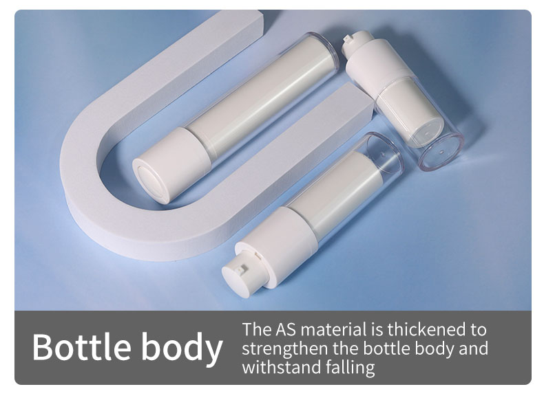 15ml 30ml 50ml White Airless Bottle Cosmetic Cream Plastic Bottle For Skincare Packaging