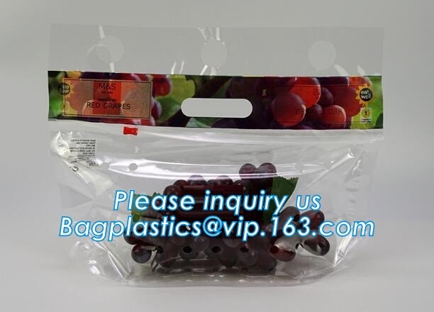 frosted reclosable zipper plastic bags with slider Zip lockkk, round bottom slider grape bag/table grape bag used in graper