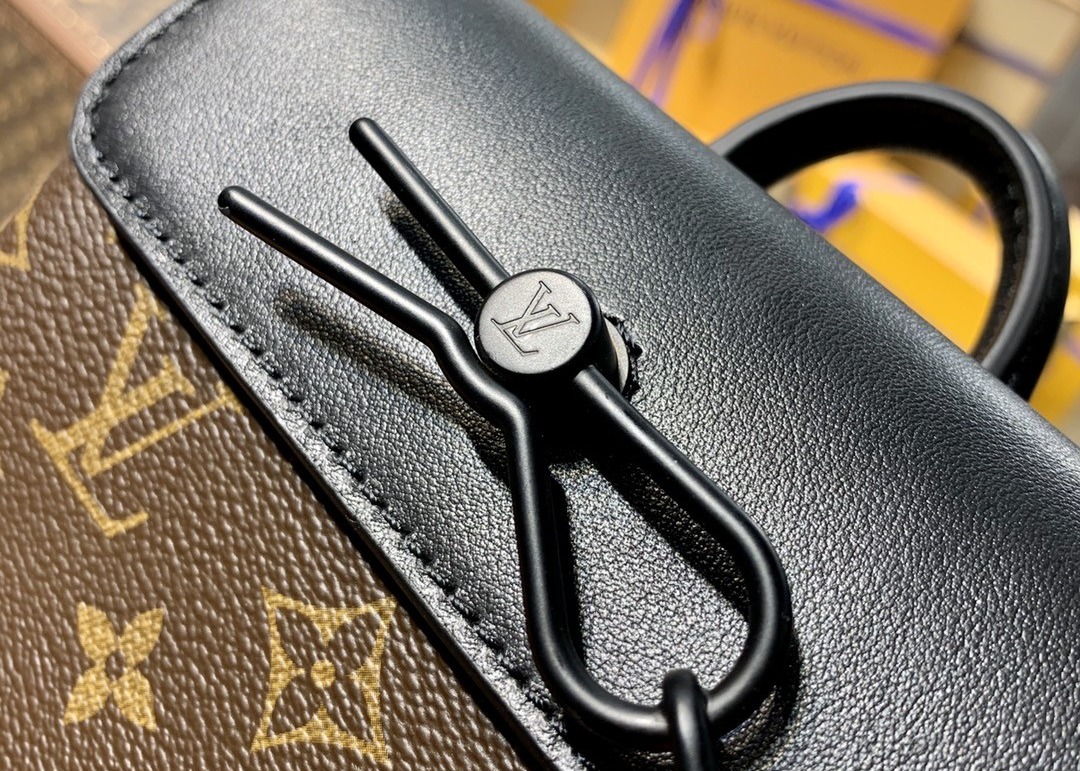 Ladies Brown Cartoon Embroider Luxury Cross Body Bag Monogram Pattern
