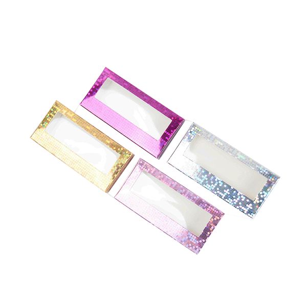 Custom Logo Luxury Empty Paper Lash False Eyelash Packaging Boxes With Clear Window