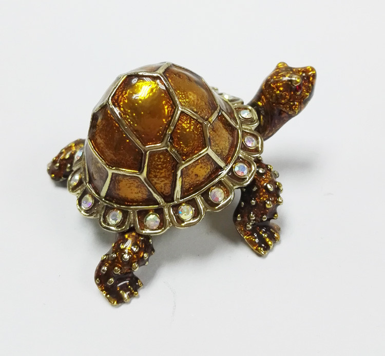 Turtle animal wholesale baby turtle trinket boxes Turtle Enameled Trinket Boxes Box