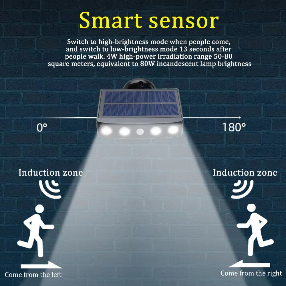 100lm/w Solar Wall Light 5V Outdoor LED Street Lamps Waterproof Built in PIR human body sensor