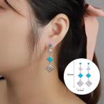 Drop Synthetic Opal Leverback Earrings Women 925silver Jewelry