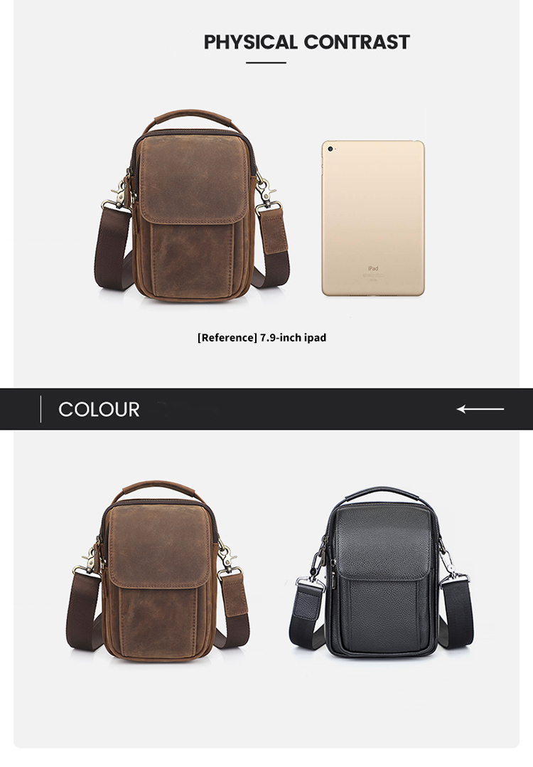 Designer Custom Logo Men'S Messenger Bag With Availiable Sample Genuine Leather