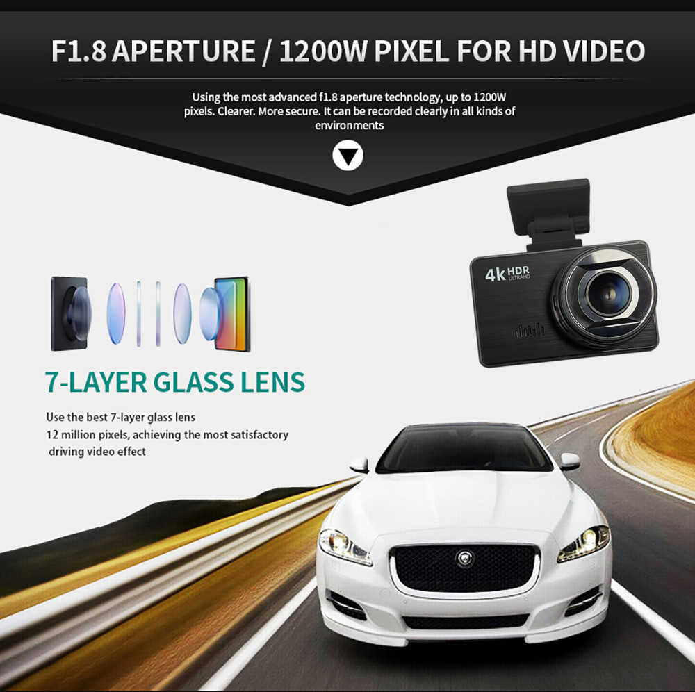 4K WiFi IMX335 Hidden Car Dash Cam Inside And Outside 1080P 170 Degree