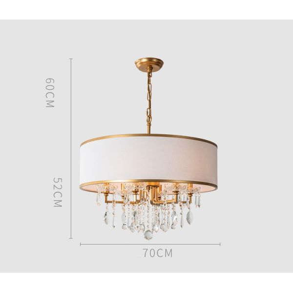 JYLIGHTING Luxury Gold Metal Crystal Ceiling Light Modern Vintage Chandelier for Home Hotel