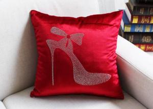 China High Heels Red Cushion Cover Luxury European Favor Seat Chair Pillow Cover Velvet Square Pillowcase wholesale