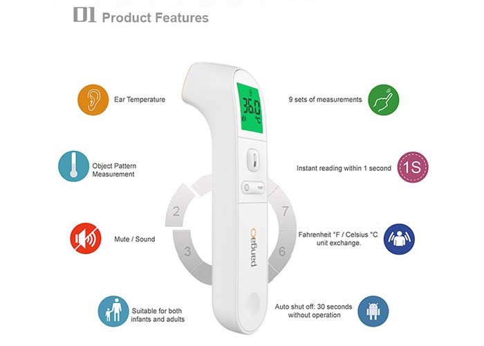 Medical Ir No Touch Infrared Thermometer 74g Without Battery 32 Times Record