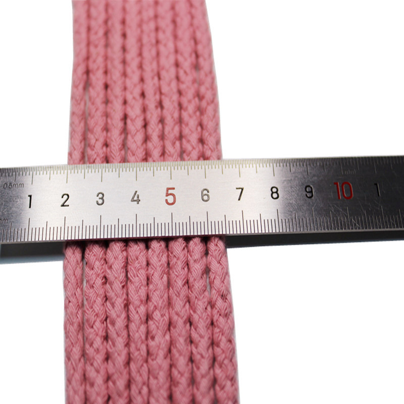 Braided 100% Round Cotton Cord 5mm Drawstring Cord Webbing Pink