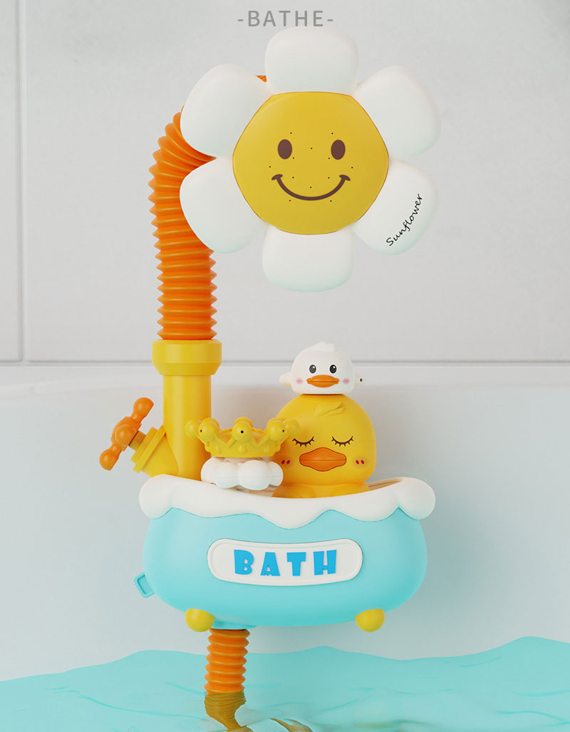0-24 Months Age Range Unisex Electric Sunflower Shower Toy Children's Duck Spraying Water