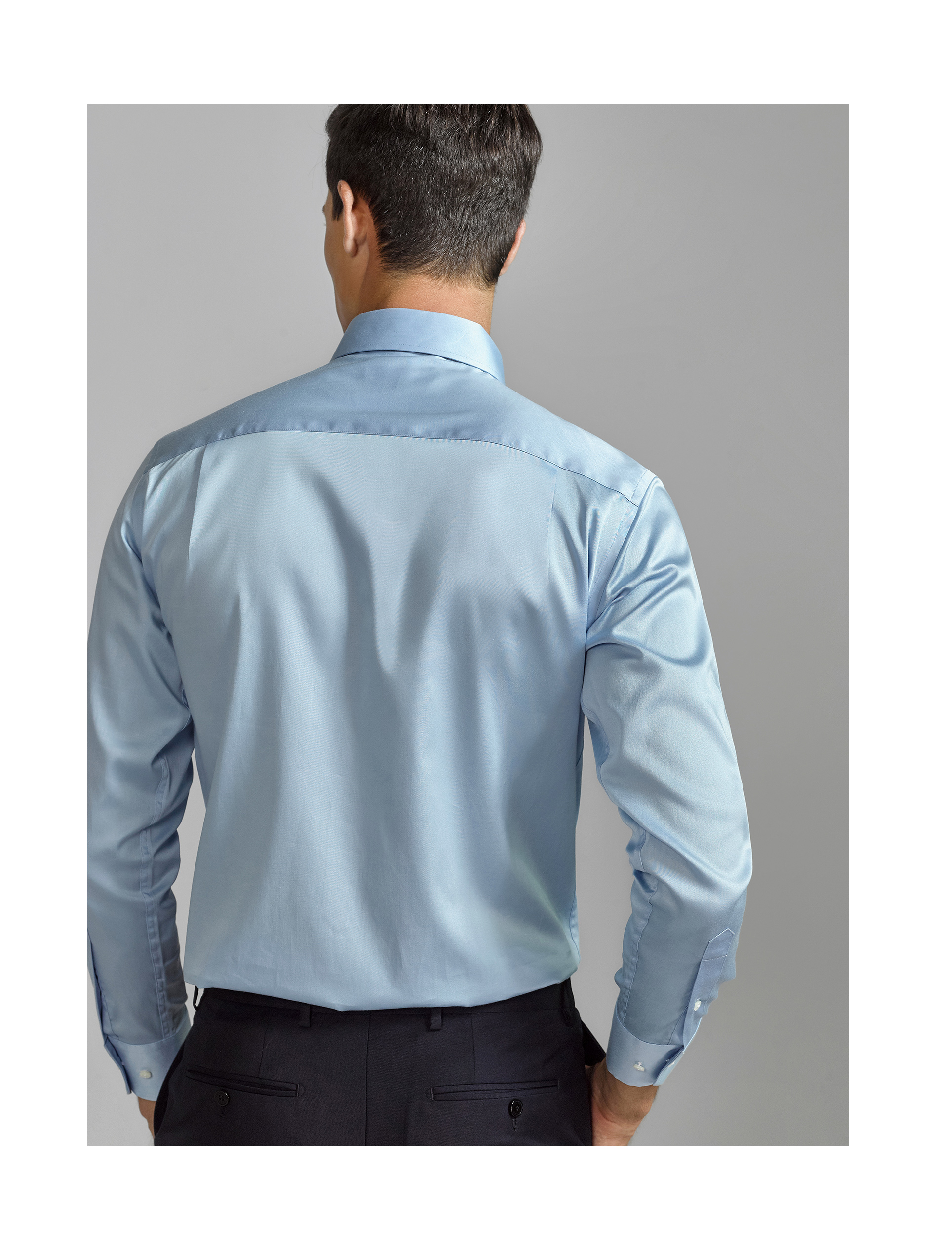Covered Button Closure Type Long Sleeve Men's Clothing Dress Shirts for and Comfort