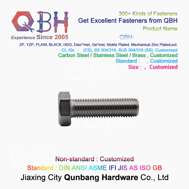 ANSI 304 Stainless Steel Hex Bolt M3 - M20 Size Customized specifications