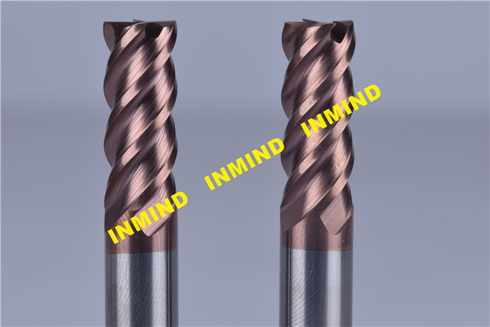 HRC65 High Hardness Square End Mill Cnc , K55 Cnc Milling Cutters 4mm / 6mm / 8mm