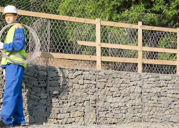 Durable Wire Basket Retaining Wall Heavy Zinc Coated 2m X 1m X 1m