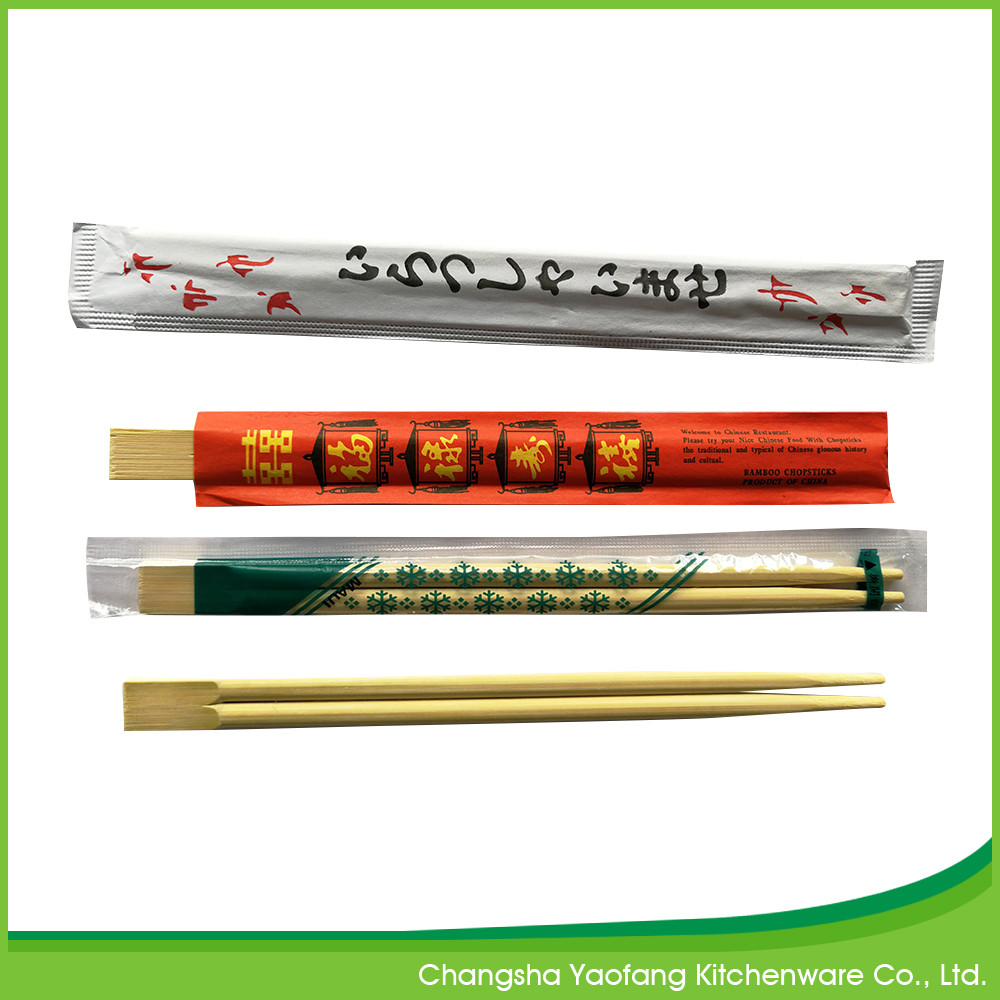 Disposable Individually Wrapped Twins bamboo Chopsticks 24cm Half Whole Cover