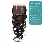 4"X4" Virgin Brazilian Remy Hair Human Hair Lace Closure Natural Wave 8A Grade