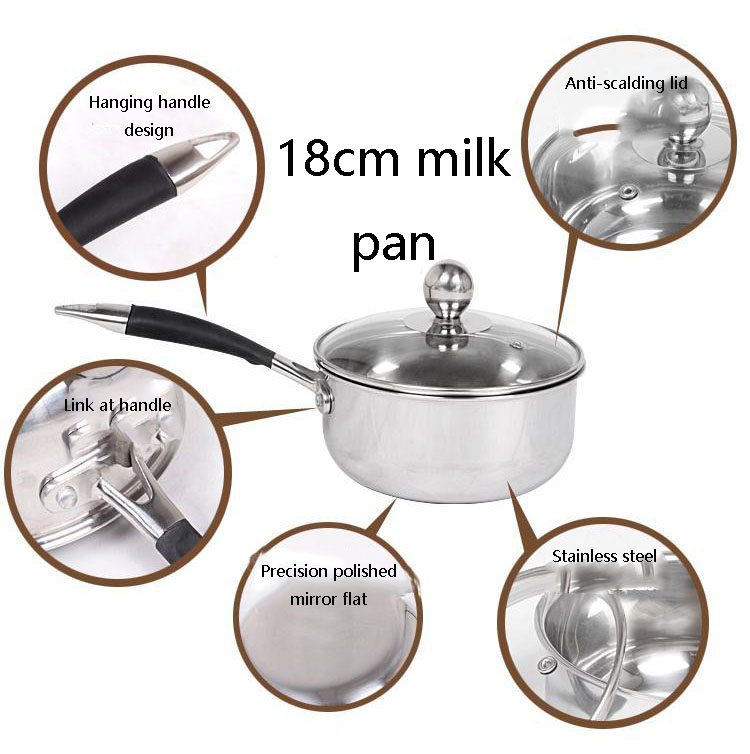 304 Stainless Steel Pot Set Combination Pot Set Thickened Three Layers Non Stick Cookware Pans Frying Set Pots and Pans