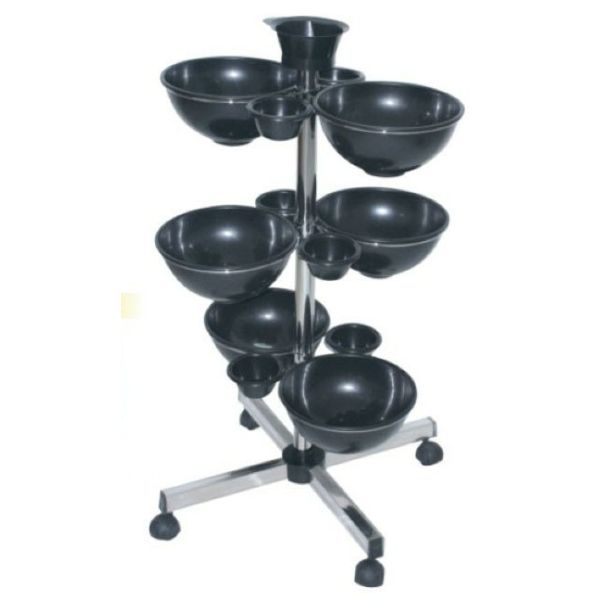 Plastics Beauty Salon Rolling Cart Light Weight , Colorful Dying Bowl With Rack