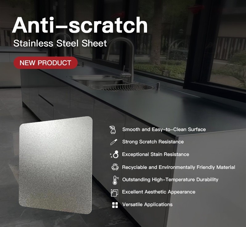 Kitchen Equipment 430 Stainless Steel Decorative Sheet Width 1500mm Scratch Resistance