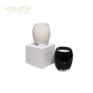 China Color Painting Oval Glass Handmade Jar Candles For Home Office Decoration wholesale