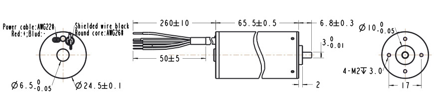 40.0mN.m 12v Dc Motor 9000 Rpm , mini coreless motor 490mA holding current