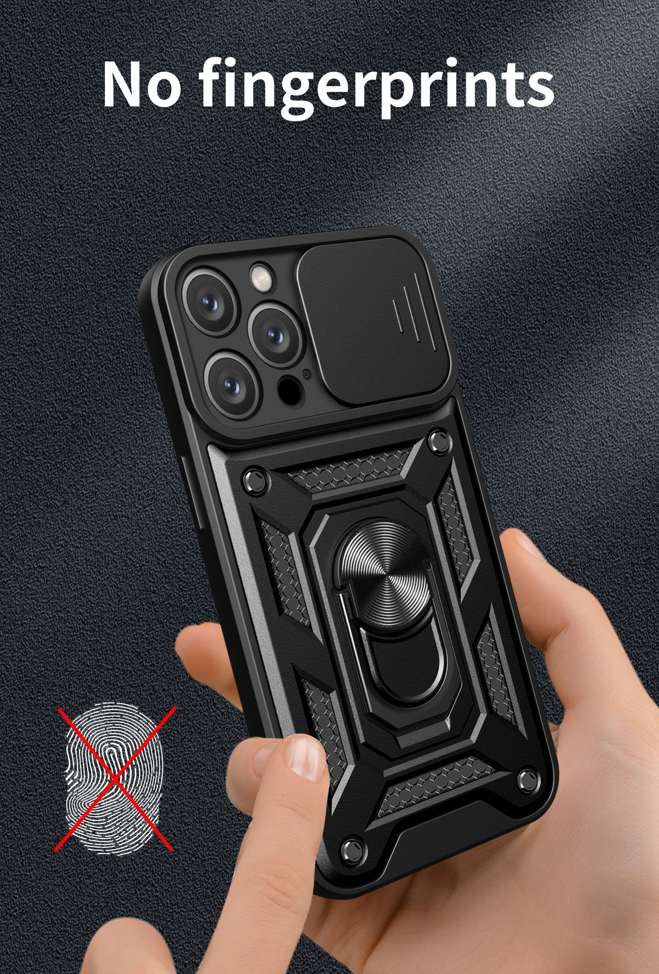 iPhone TPU Camera Protection Mobile Back Cover Hybrid Shockproof Kickstand Ring Phone Case