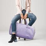 PU Leather Women Travel Luggage Bag With Shoe Pouch Hanging Suitcase