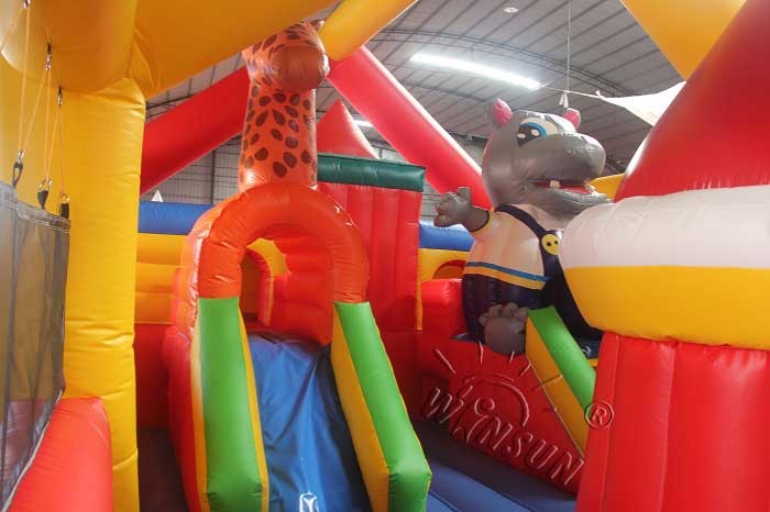 Forest Style Inflatable Fun City , Customized Size Blow Up Fun House