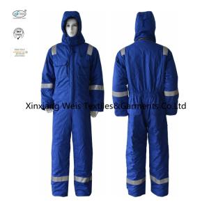China Winter Arc Proof Flame Retardant Coveralls With Hoodie / FR Warm Cotton Padded Clothes Reflective wholesale