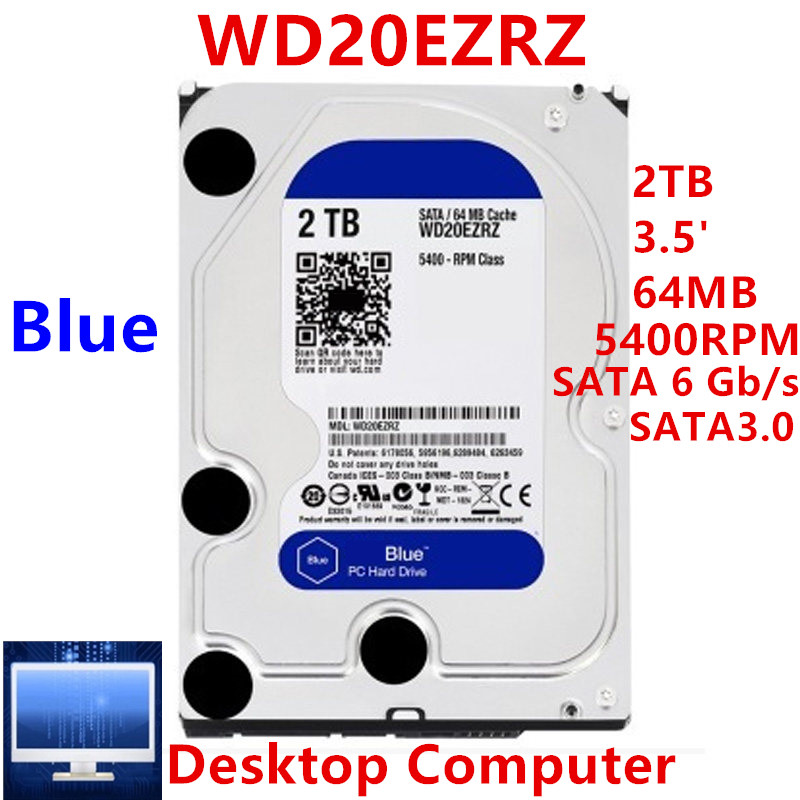 3.5inch NAS Hard Disk 7200rpm WD20EZRZ WD20EZRX WD Hard Drive 2TB