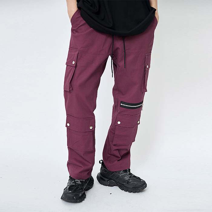 Autumn Mens Leisure Pants / Loose Cargo Trousers Military Style For Men