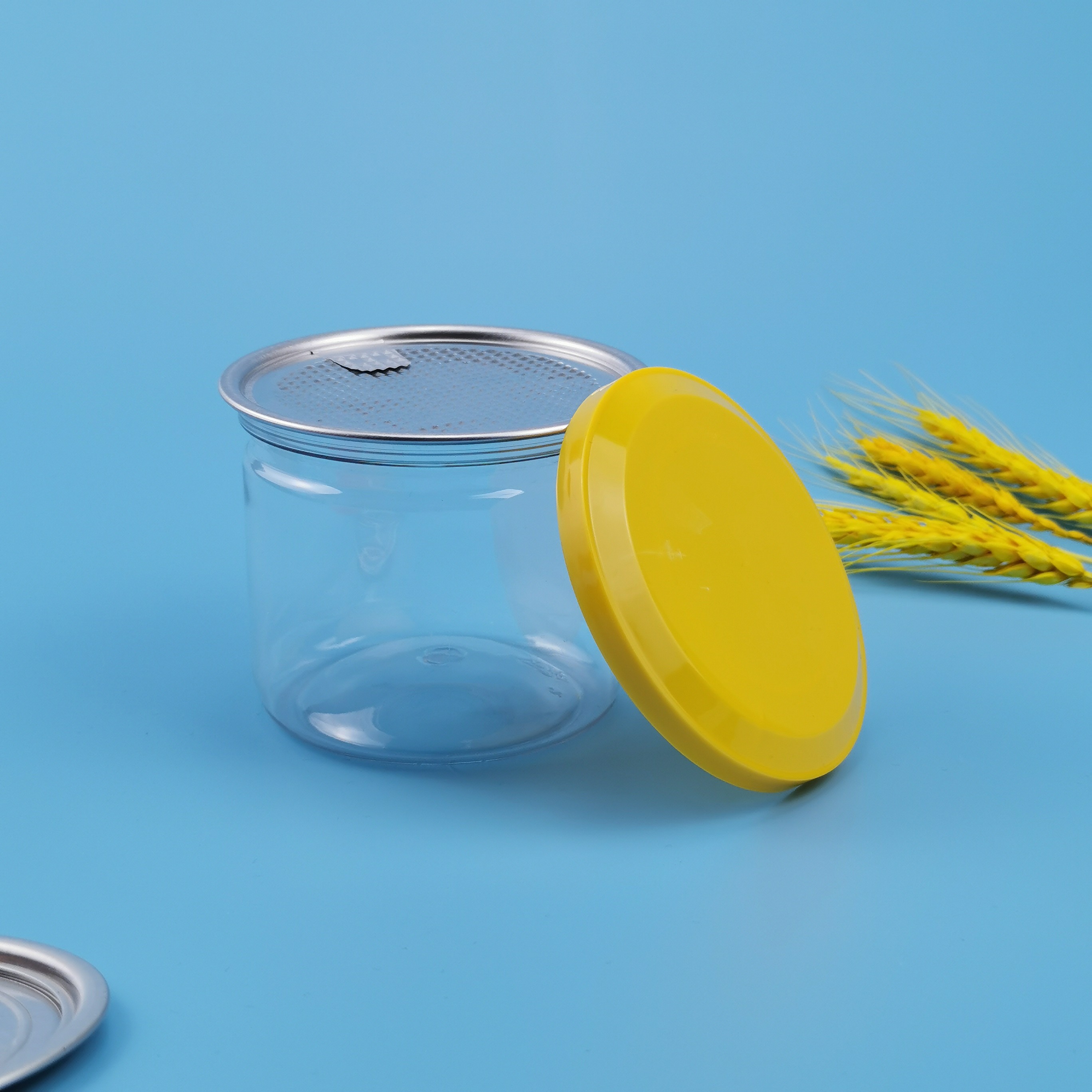 340ML Peanuts Plastic Food Cans With Aluminum Easy Open End