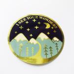 Round 5cm Diameter Gold Foil Stickers Weather Resistant UL approved