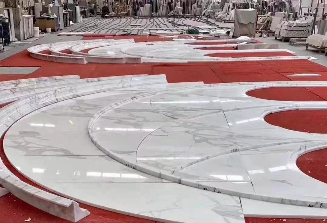Statuario Venato Marble Italy White Marble Arabescato Marble Stone for Vanity Top