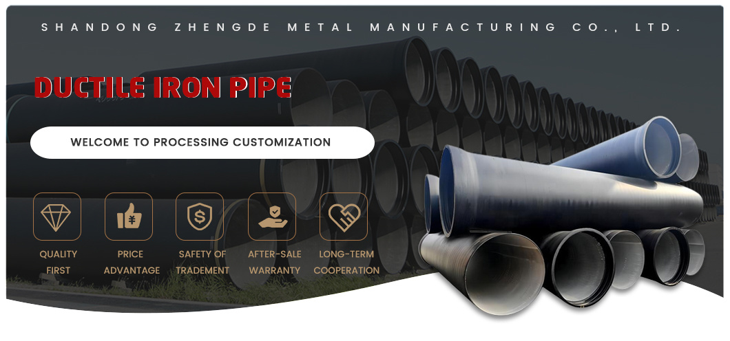 Customized 8 Inch Large Diameter Coating K7 K9 Class Ductile Cast Iron Pipe 800mm Ductile Iron Pipe 300mm Prices Per Ton for Sale