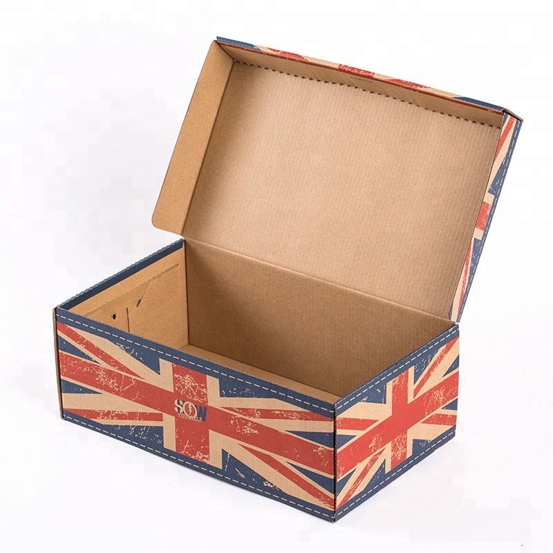CMYK 4 Color Printing Corrugated Shoe Boxes With Strong Tensile Force