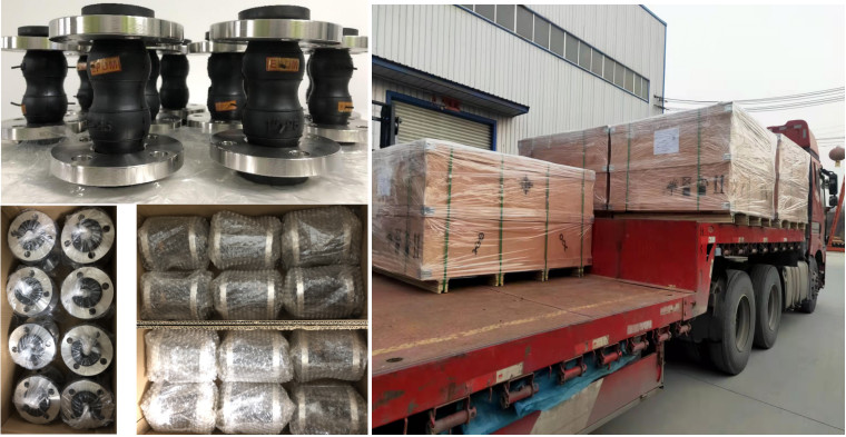 Twin Sphere Rubber Double Ball Rubber Joint Dn65 Water Pipe Coupling Carbon Steel Din Galvanized Flange Compensator