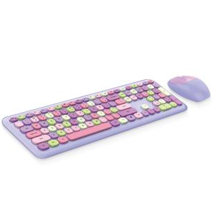 China Macaron Round Keyboard Lipstick Girl Wireless Mouse Punk Office Suite For Windows on sale