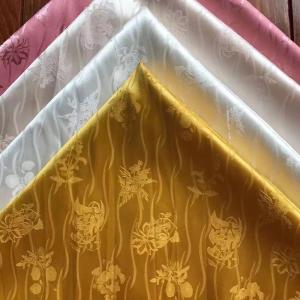 China 100% Polyester Satin Jacquard Brocade Fabric Taffeta Yarn Dyed wholesale