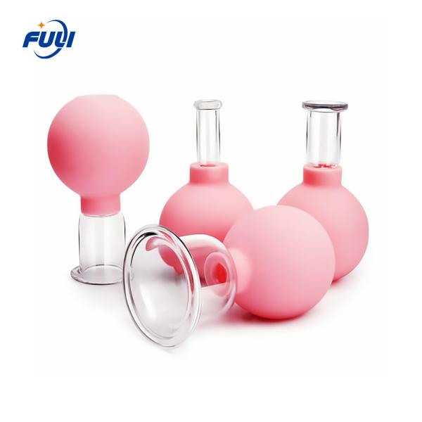 4 Pieces Facial Cupping Set - Vacuum Suction Cups, Silicone Cupping Therapy Set,