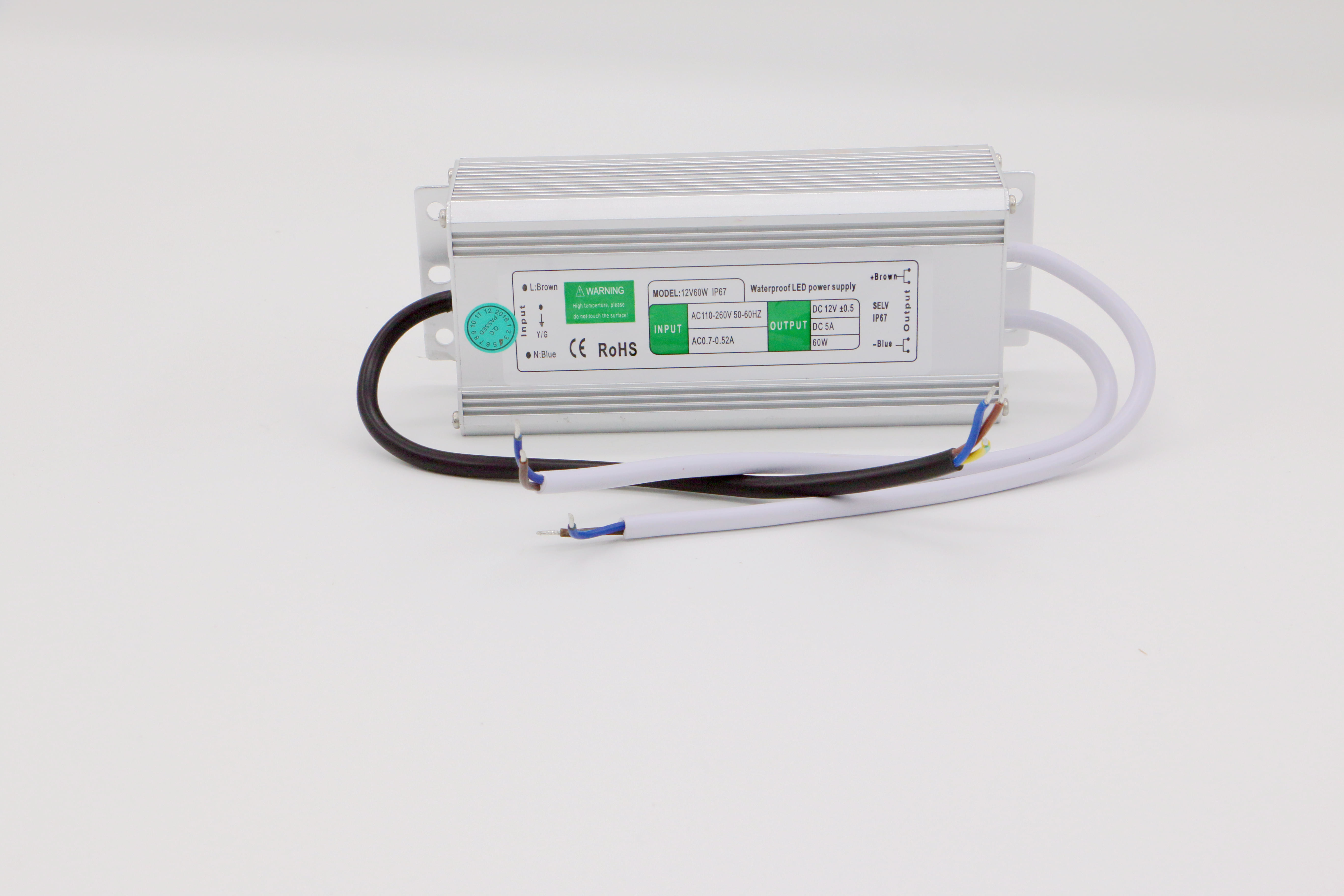 water proof smps 12V5A60W single output SMPS with CE DC12V60W full watt Iron Case for LED Lighting Factory Outlet
