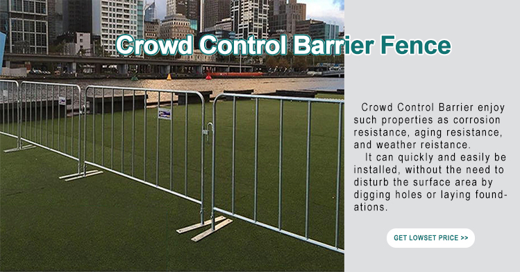 Crowd Control barriers OD35mm Tubing 37" x 8.5foot width