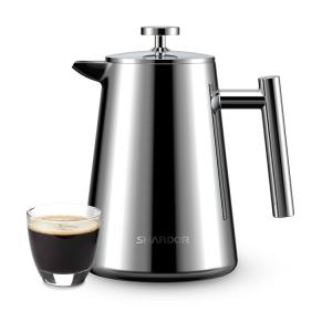 China 1000ML Automatic French Press Coffee Maker Travel Stainless Steel Double Wall wholesale