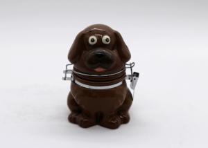 China Dog Shape Ceramic Kitchen Canisters Tea Coffee Sugar Canisters With Metal Clip wholesale