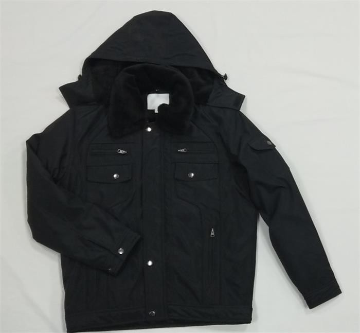 Lightweight Mens Hooded Padded Jacket Black Mid Length Padded Coat