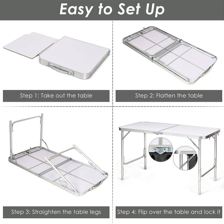 Convenient Outdoor Garden Patio Party Event Camping Table with Storage Compartment