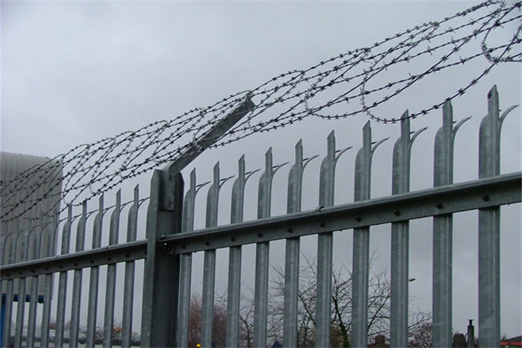W Shape Pointed Rounded Palisade Panel Fencing With Powder Coated For Highway Protection