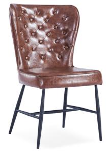 China Metal Leg PU Leather Luxury Upholstered Painted Dining Chair wholesale